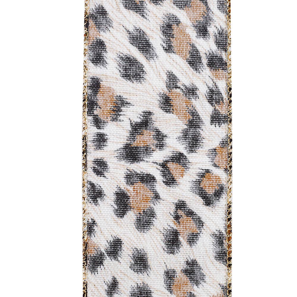 Cheetah Sparkle Linen Wired, Multi, 2-1/2 In, 10 Yards