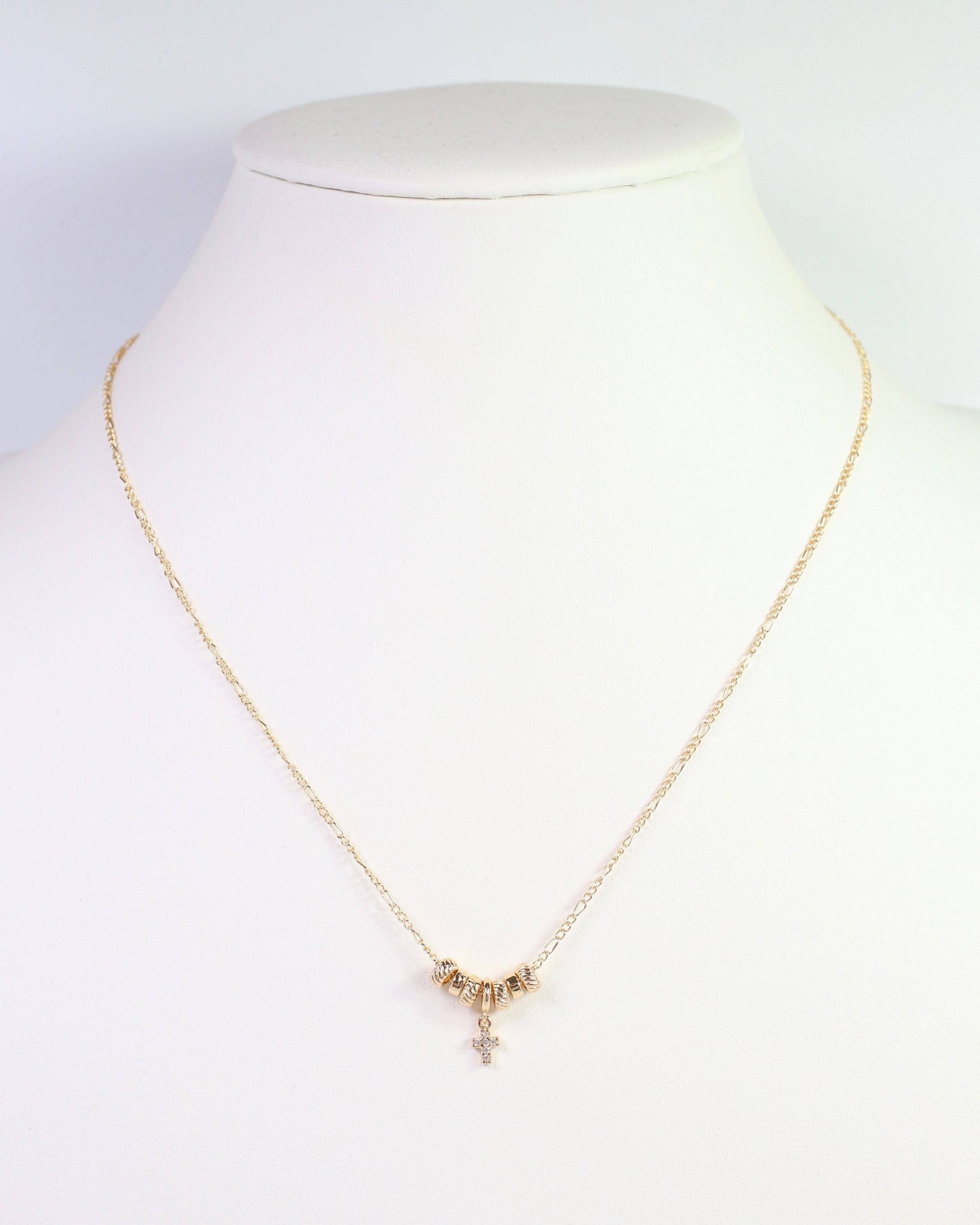 Bayonne Rondelle and Cross Necklace