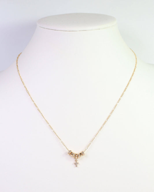 Bayonne Rondelle and Cross Necklace